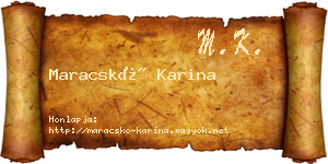 Maracskó Karina névjegykártya